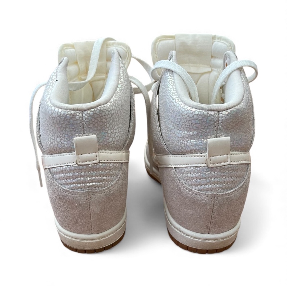 Nike Dunk Sky Hi Hidden Wedge Sneakers Metallic Silver Size 7 - Picture 4 of 10